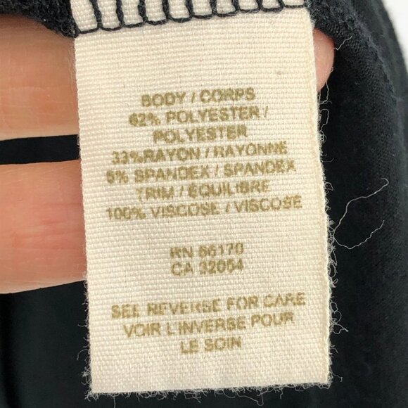 Free People Beach Striped ShortSleeve RoundNeck Top w Black Ruffle Peplum Hem XS - Picture 8 of 14